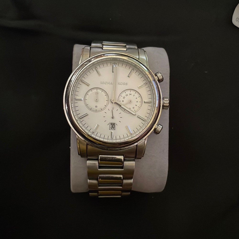 Silver Michael Kors chronograph watch